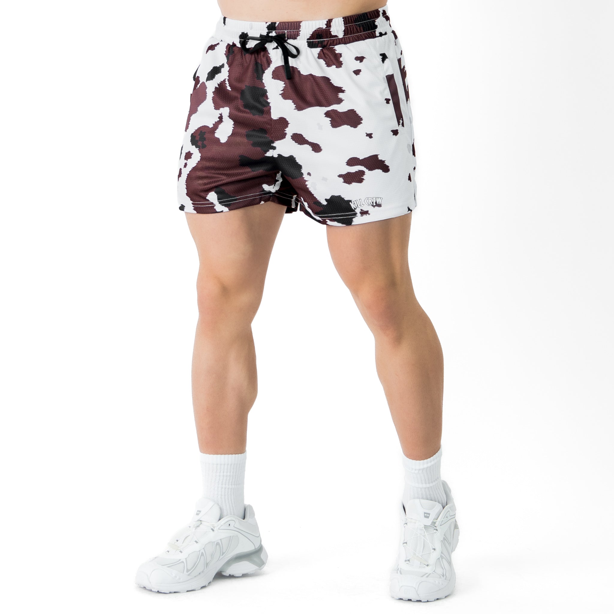 MOO THAI SHORTS (MID THIGH CUT) - BROWN COW