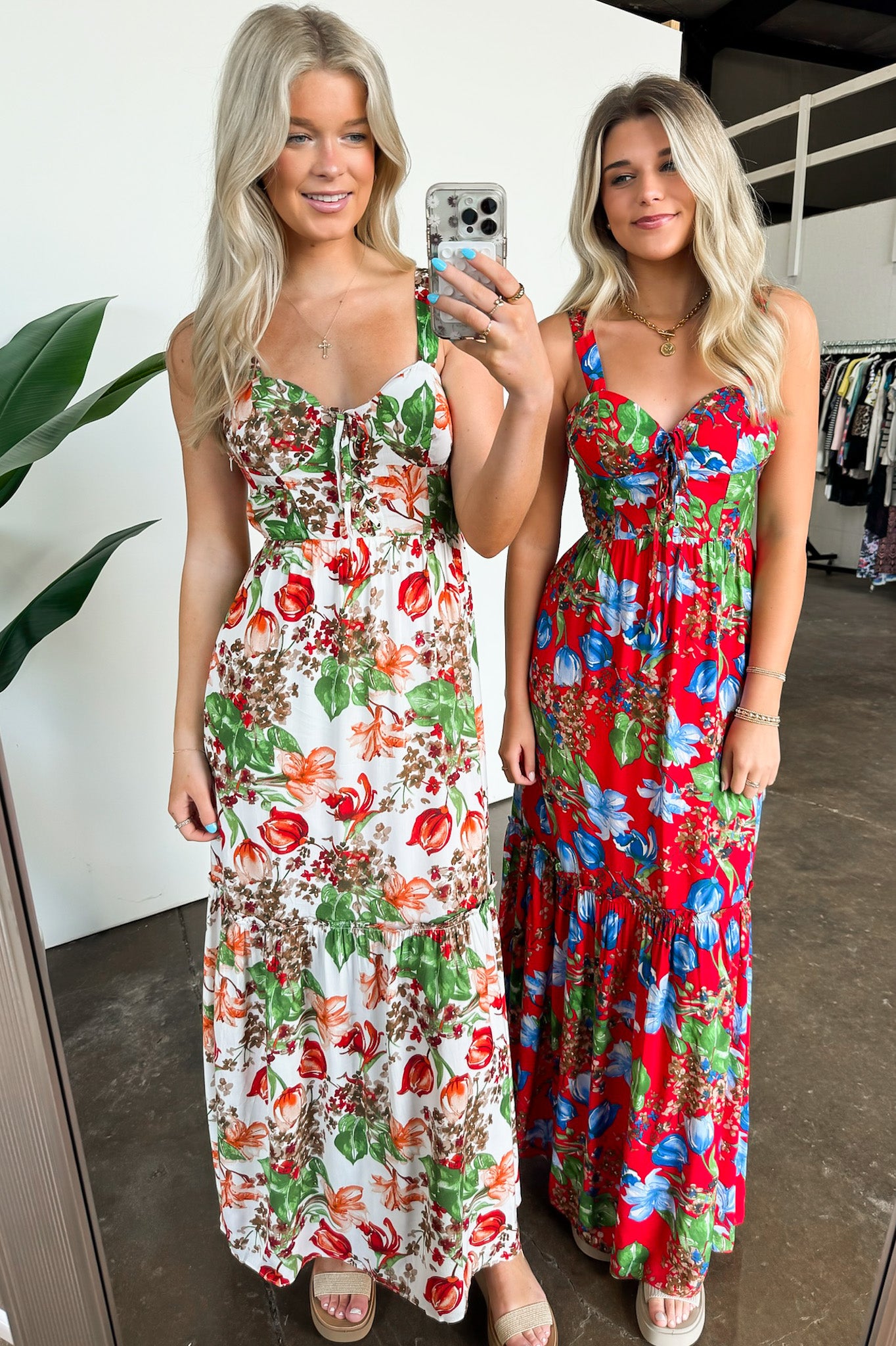 V-Neck Floral Maxi Dress