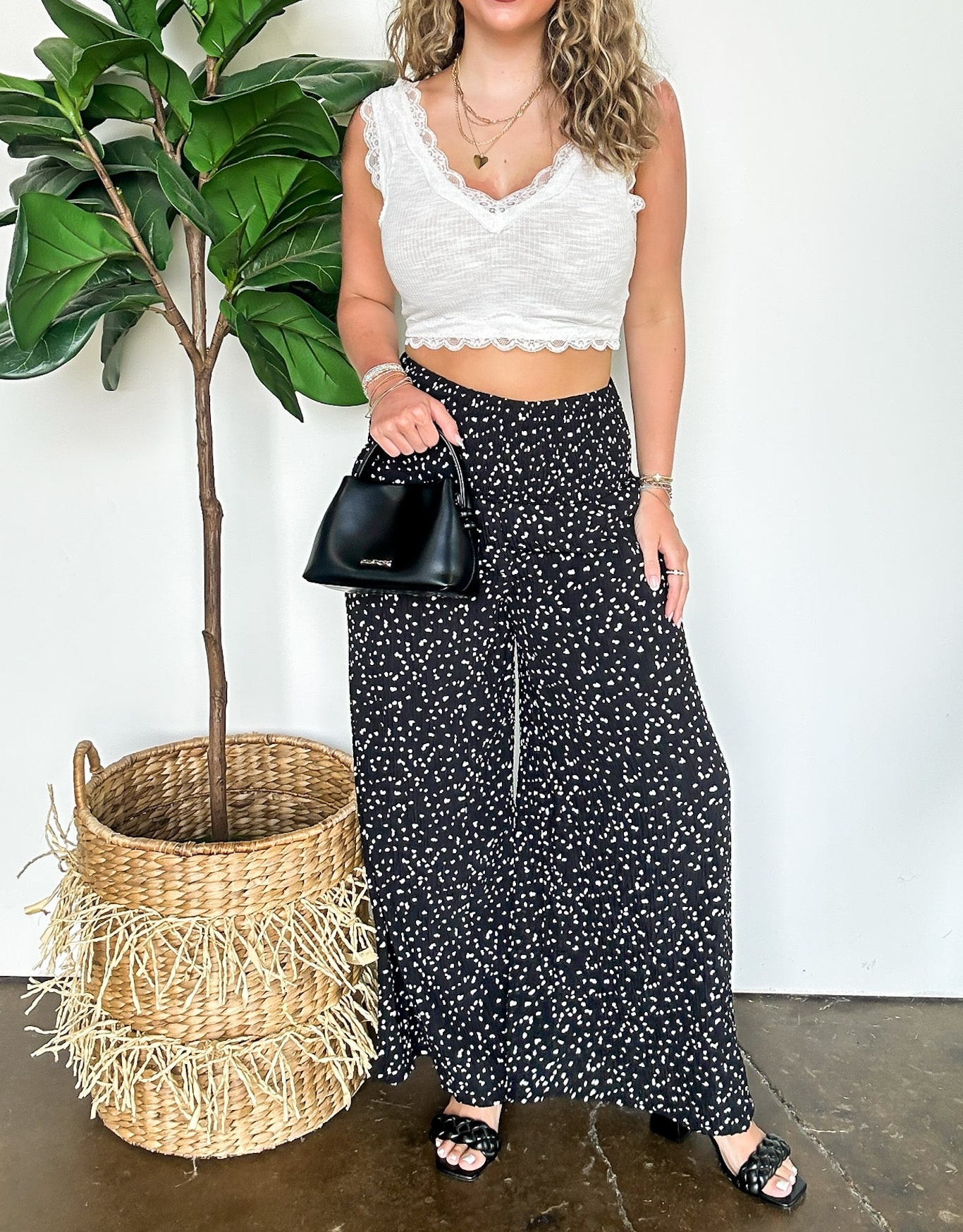 Flare High Waist Flowy Pants