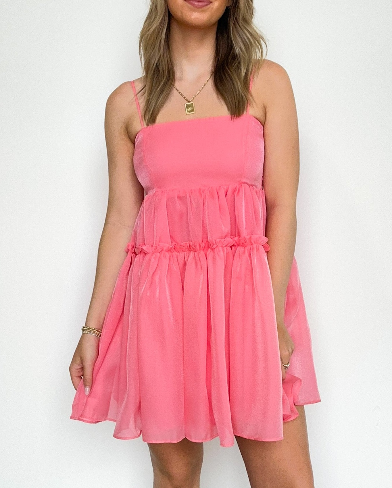 Pristine Presence Smocked Ruffle Dress