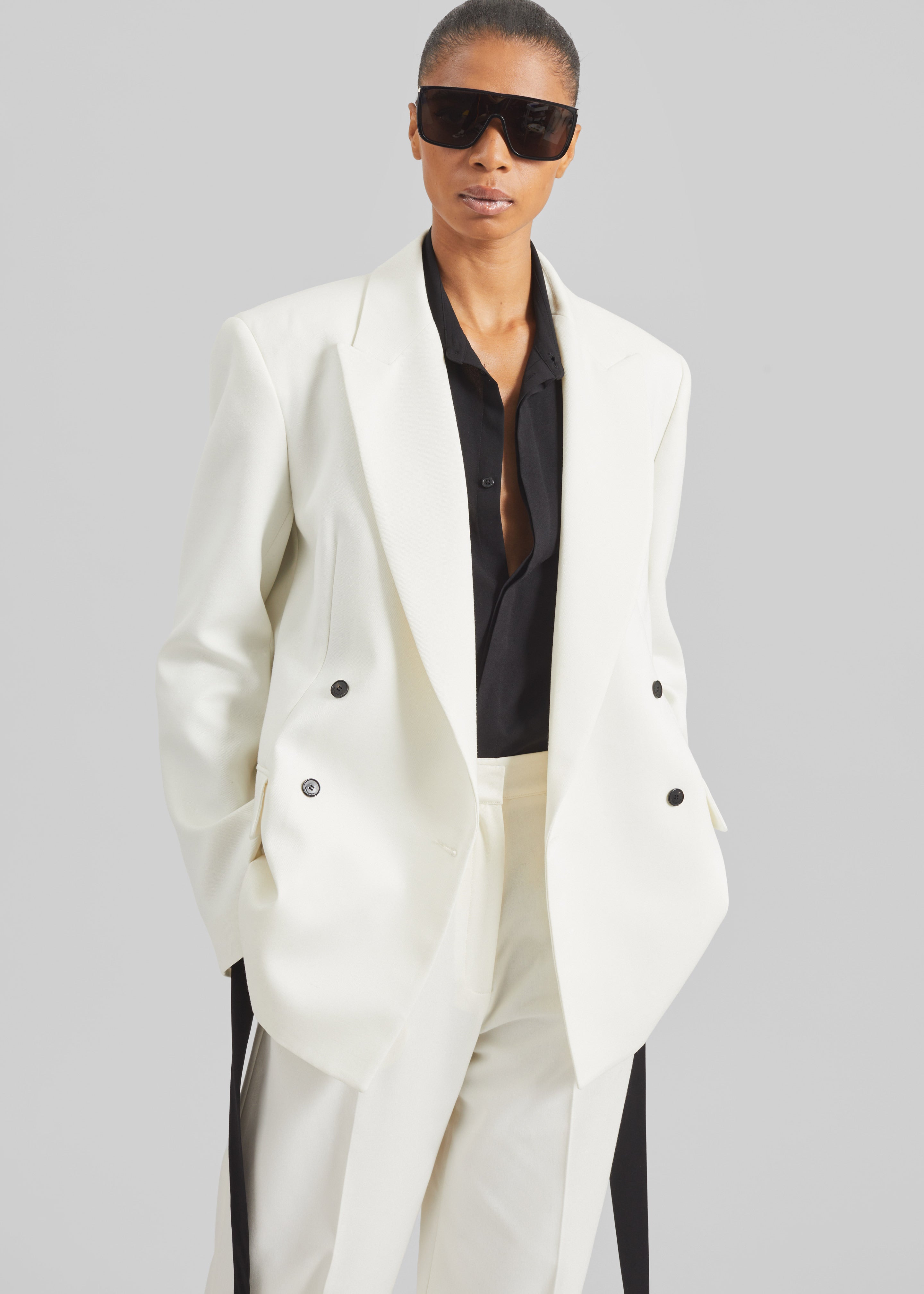 Newark Double Breasted Blazer - Ivory