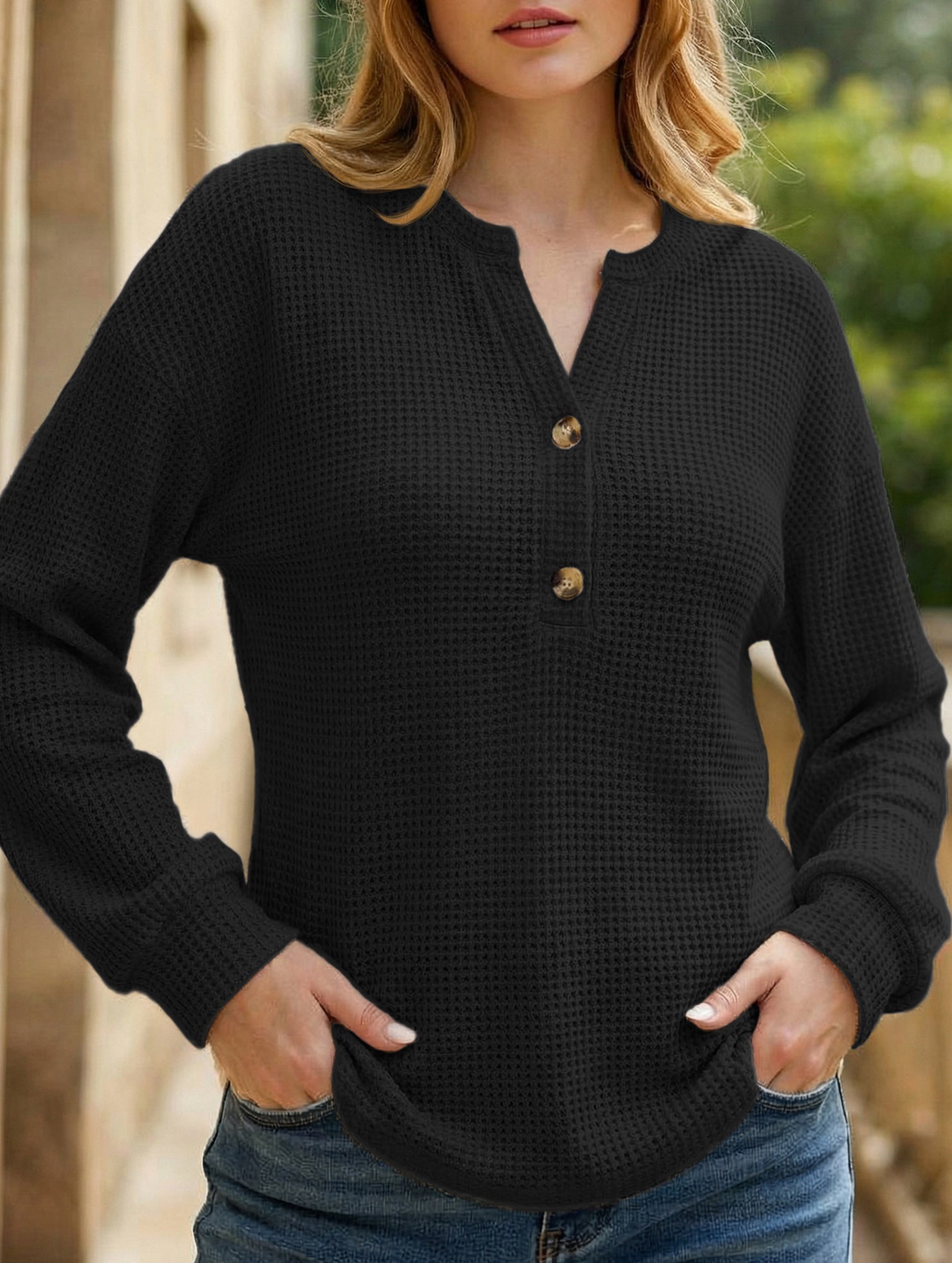 Plus Size Button-Down Striped Casual Top for Women_CWTSTL01382