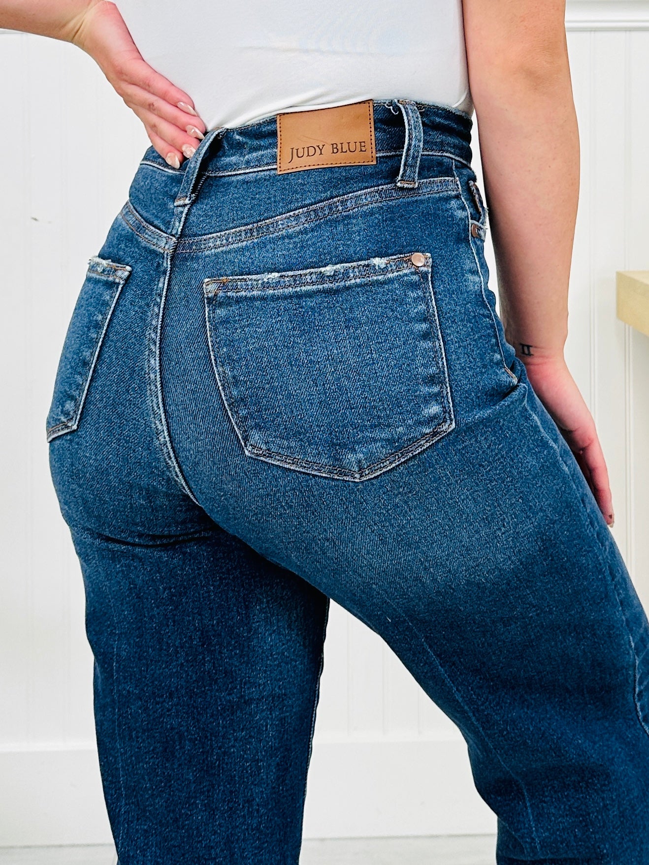Judy Blue On The Fly Cropped Wide Leg Jeans
