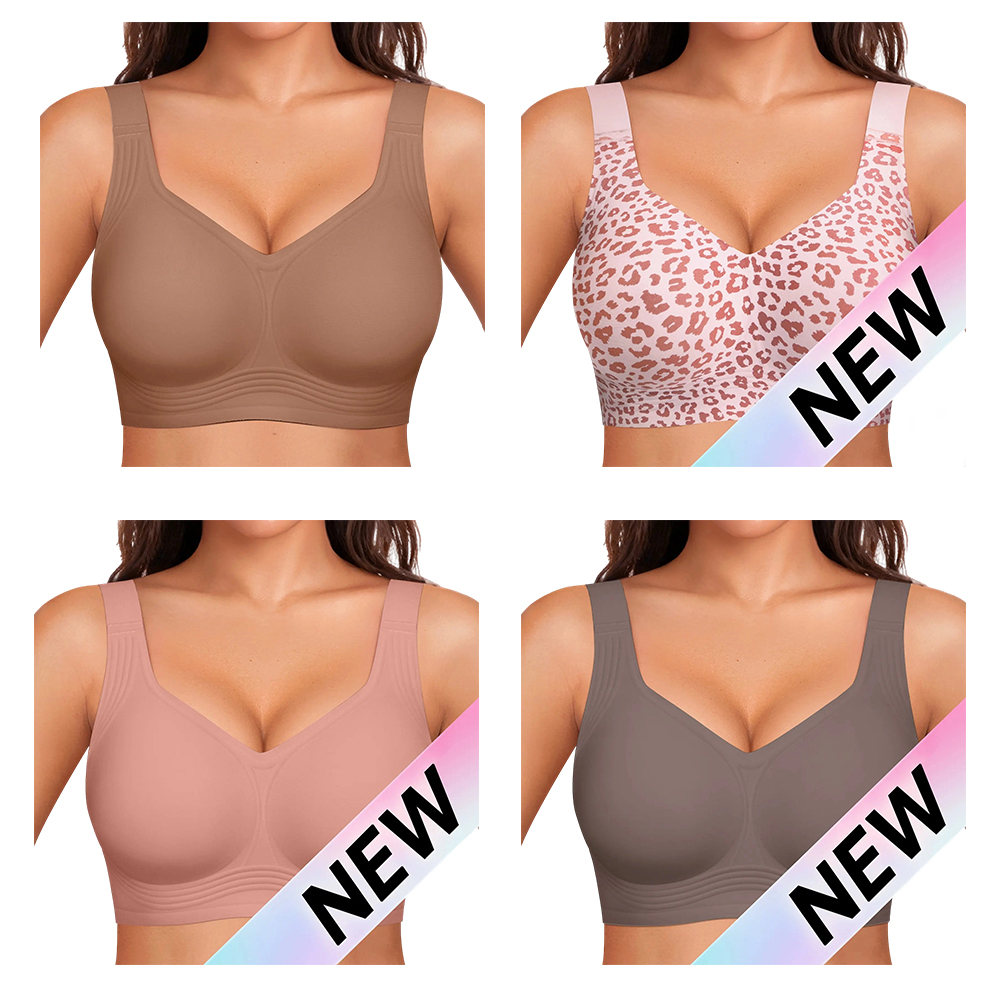 Women Jelly Bras Wirefree Full Coverage No Underwire Everyday Bras Comfortable Wireless Padded Tshirt Bra