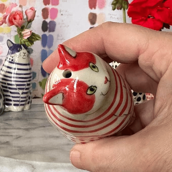 Hand-Painted Cat Vase Collection