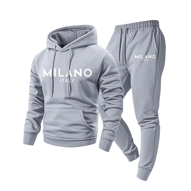 Men's Milano Printed Hoodie and Drawstring Sweatpants Set