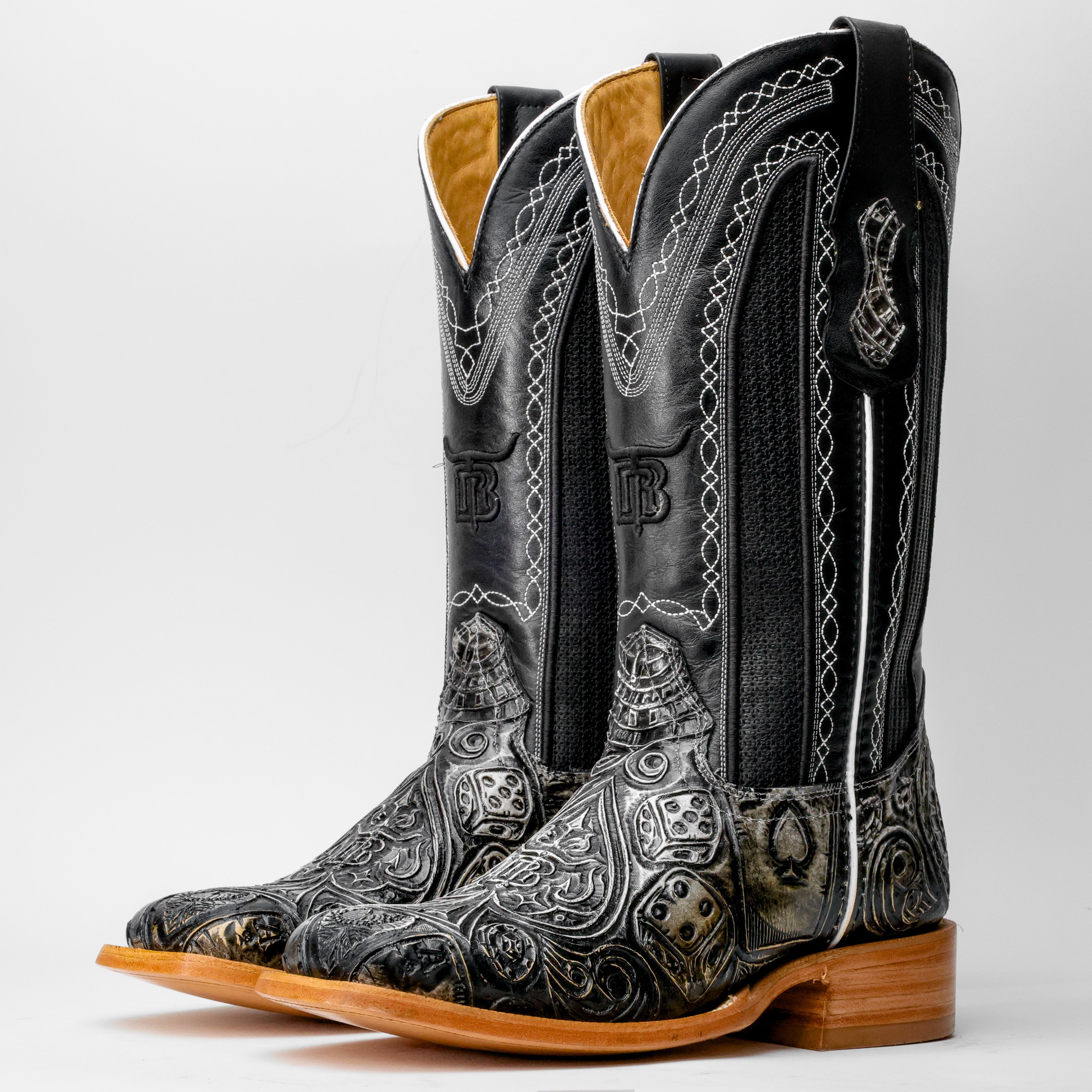 Ace Of Spades White/Black - Square Toe