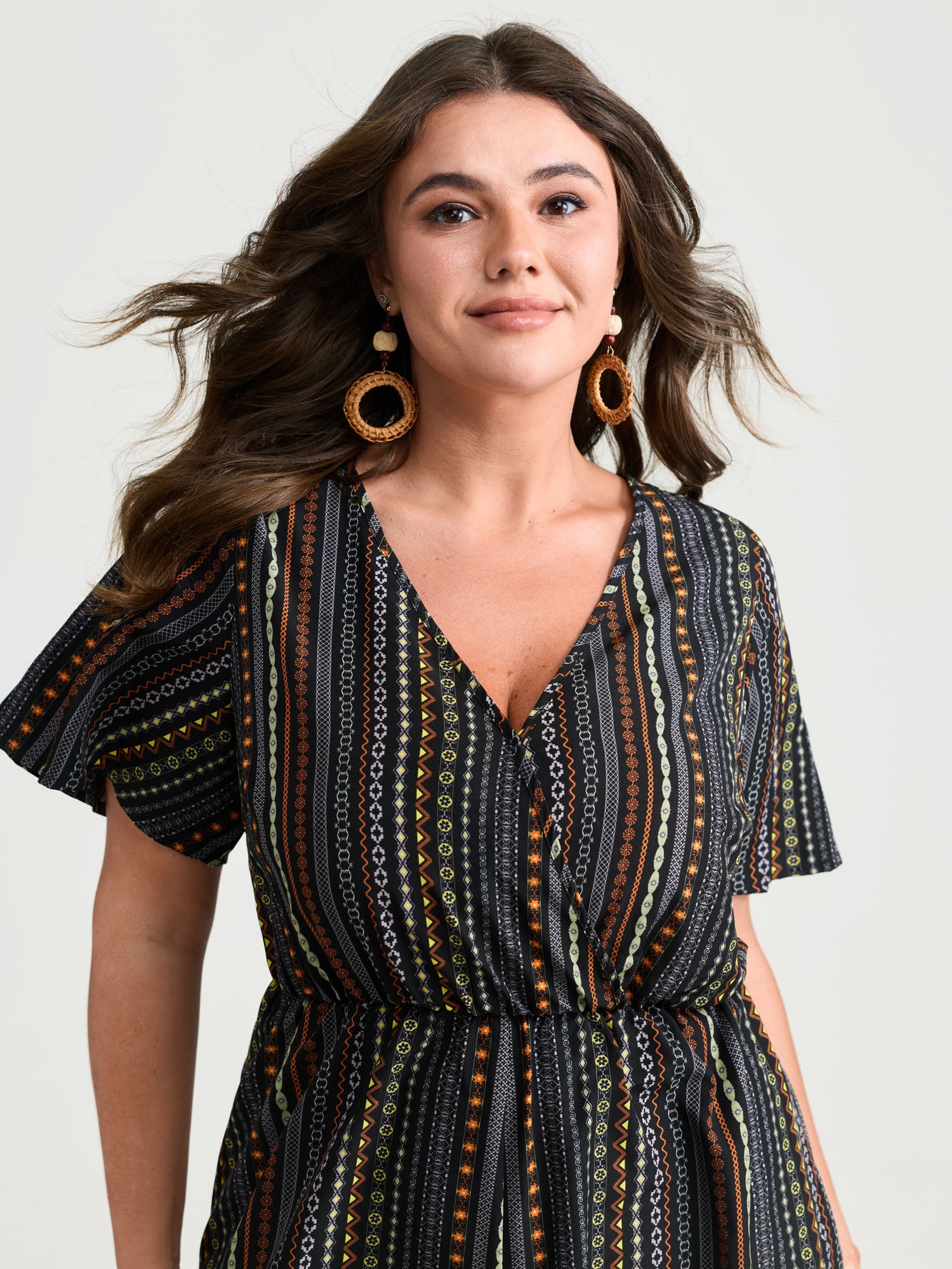 Colorful Stripes Back-Tie Cut-Out Romper