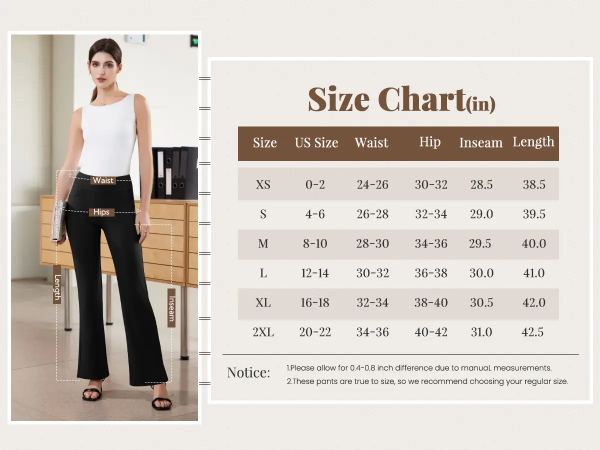 Womens Dress Pants Stretchy Work Pants Business Casual Office Trousers Pull On Flare Slacks