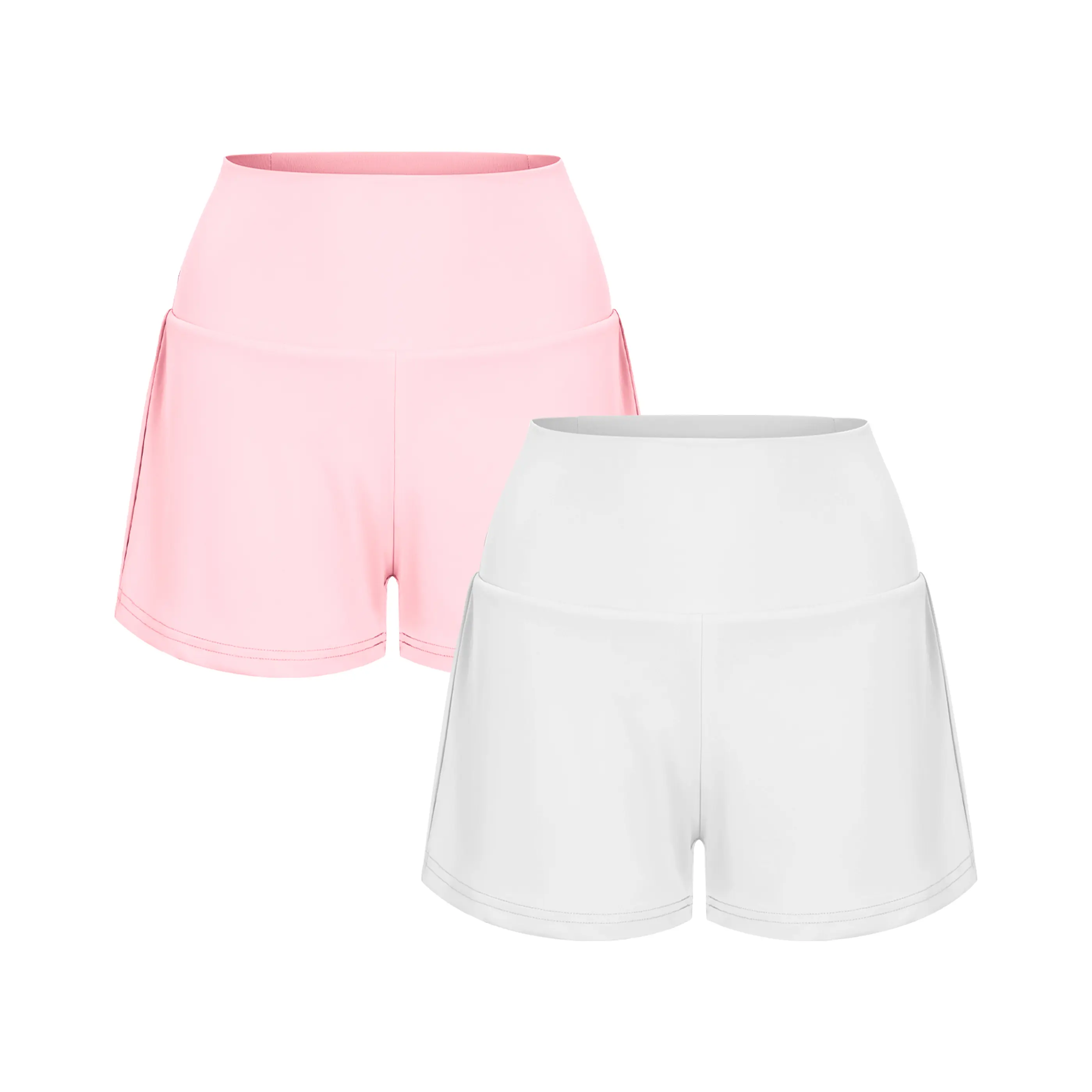 High Waisted Back Pocket & Side Hidden Pocket 2-in-1 Yoga Shorts 3