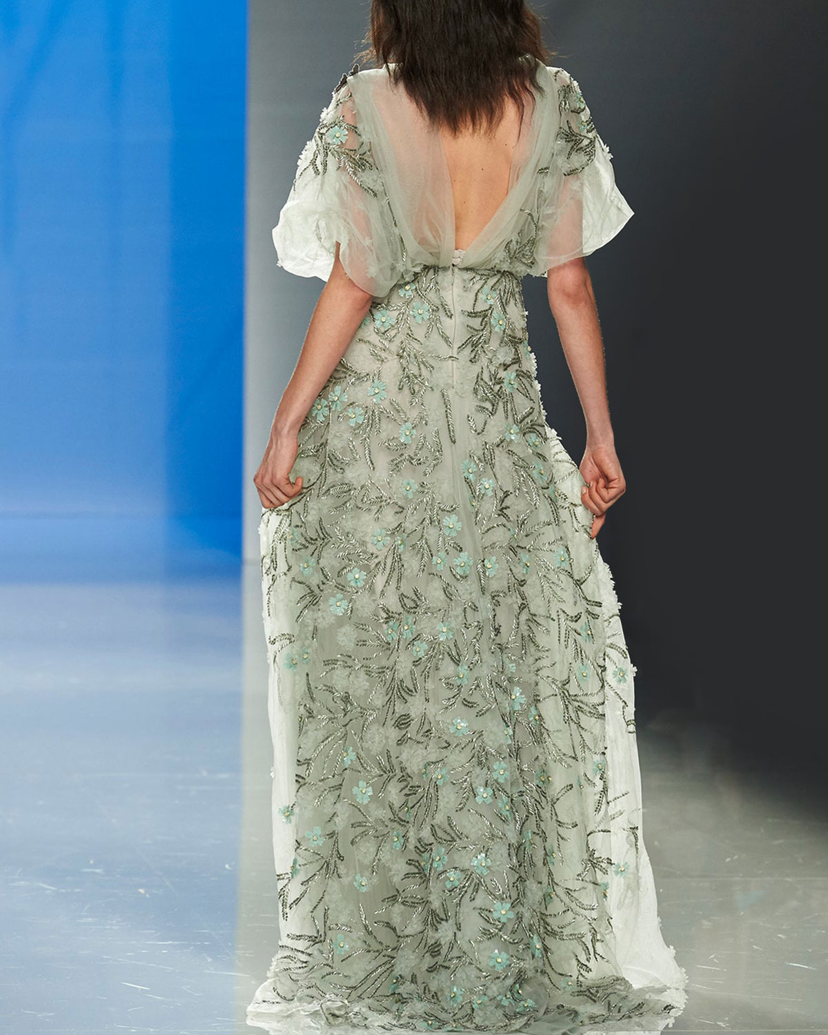 Romantic Embroidered Flower V-Neck Dress