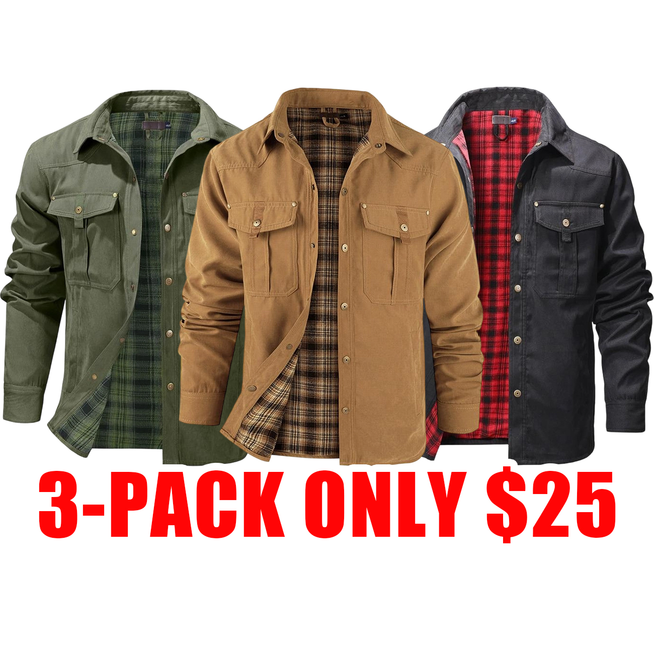 Men’s Flannel-Lined Western Shacket