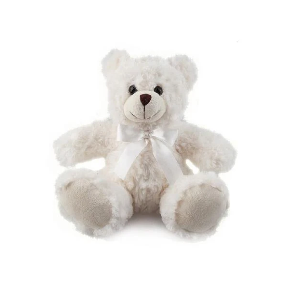 Cream Sitting Ribbon Bear 11inch
