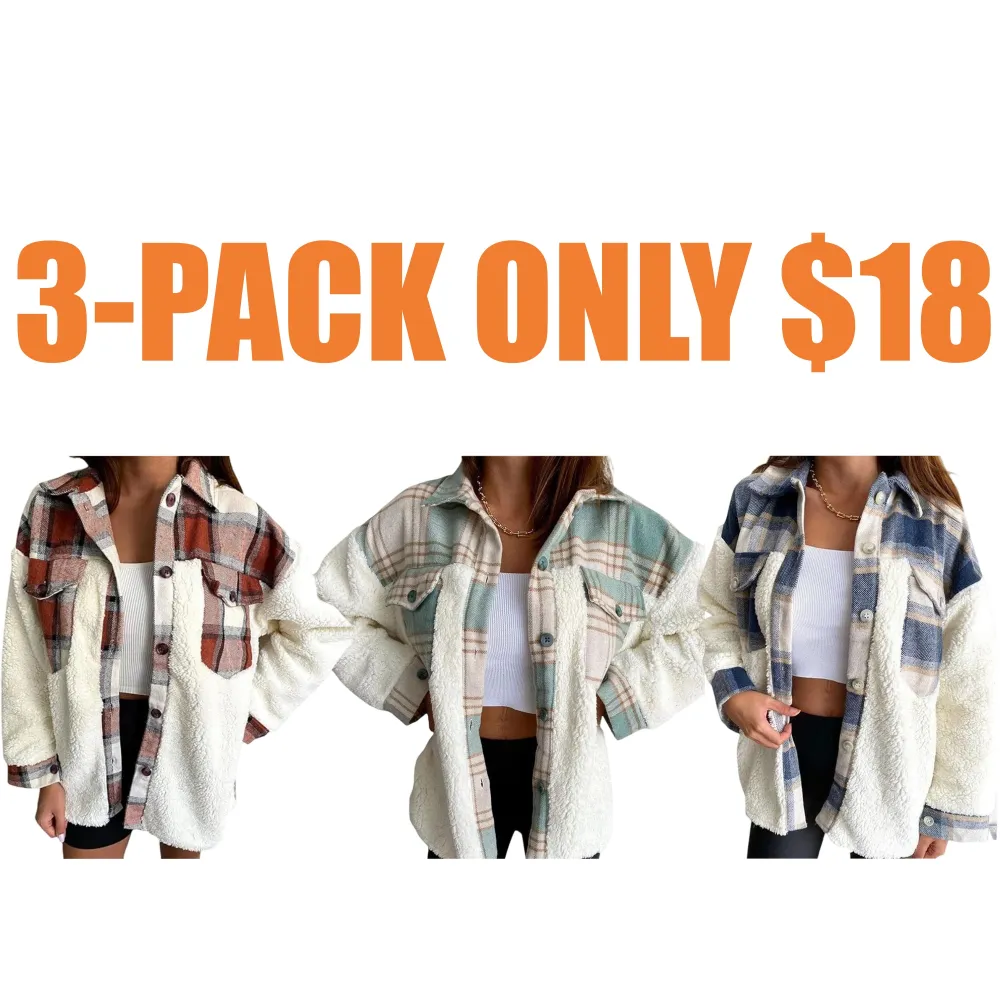 Women's Sherpa Leopard Plaid Shacket