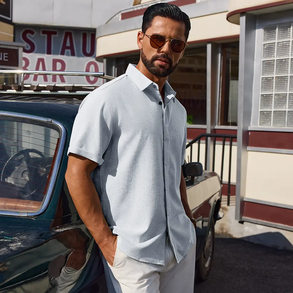 Men's Lightweight Linen Summer Button Shirt