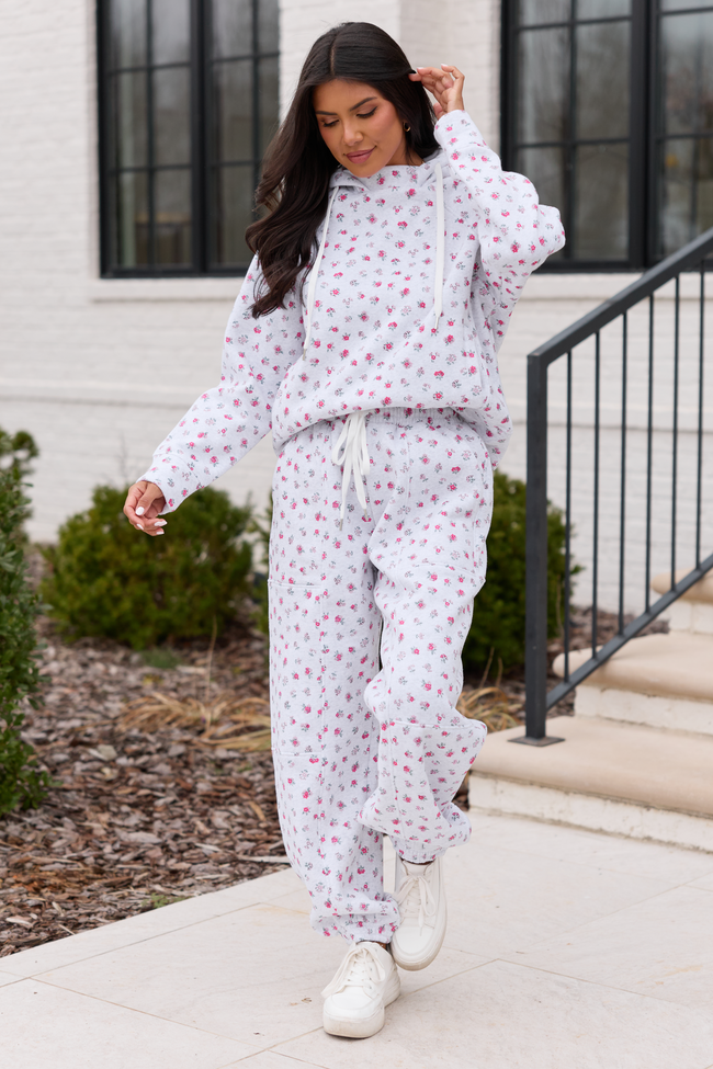Jolie Pink Floral Hoodie