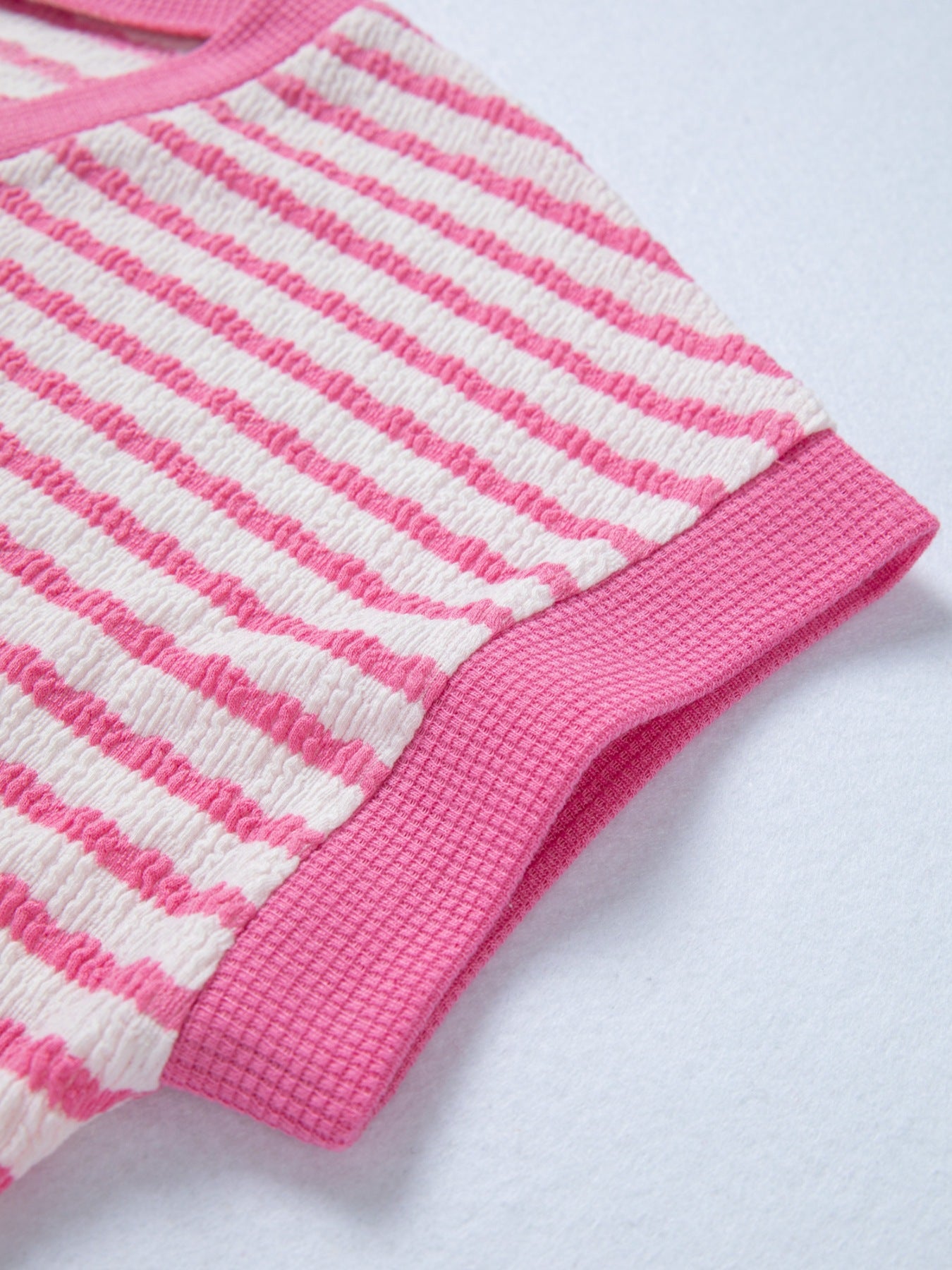 Striped V-Neck Casual T-Shirt