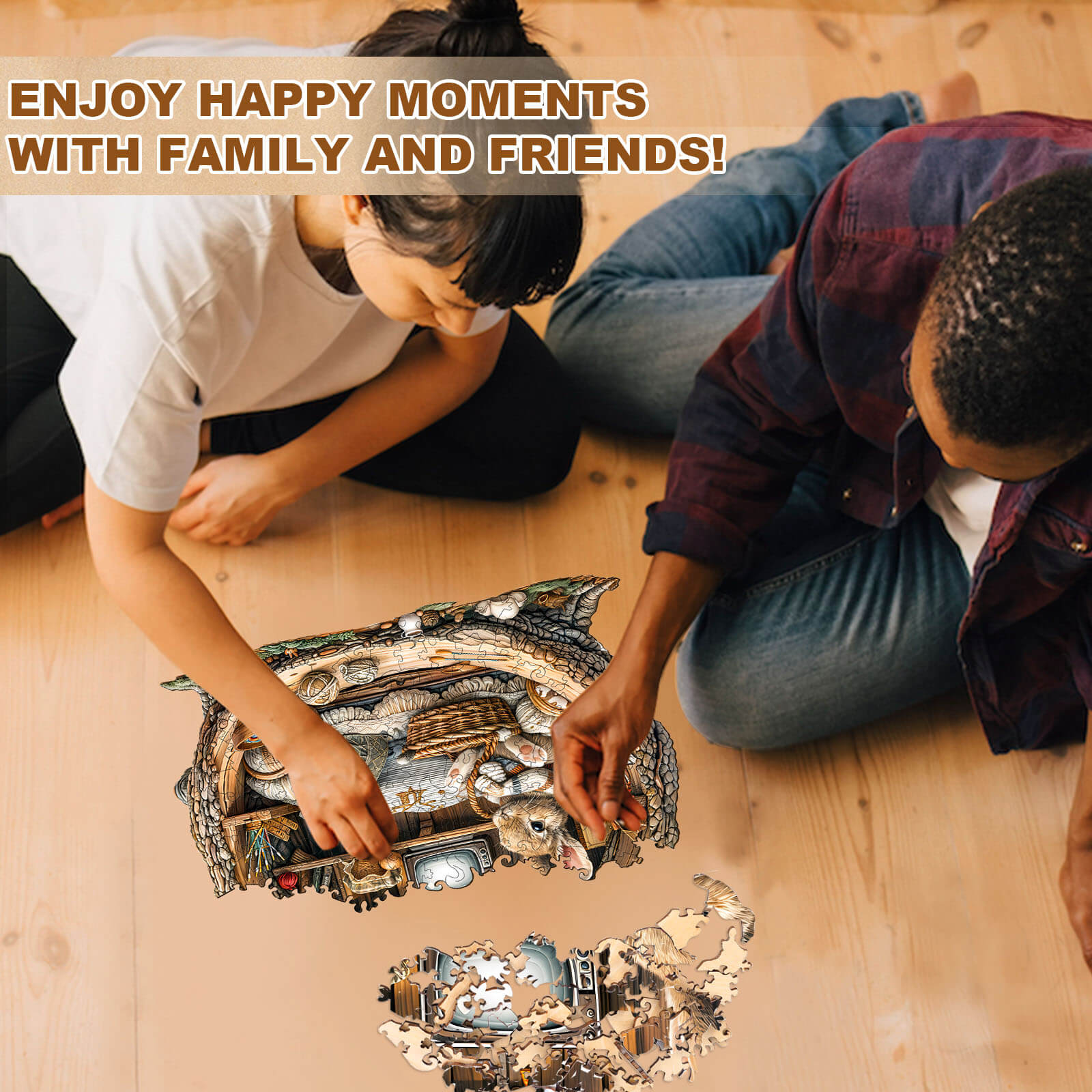 Tree Hole Rabbit Wooden Jigsaw Puzzle