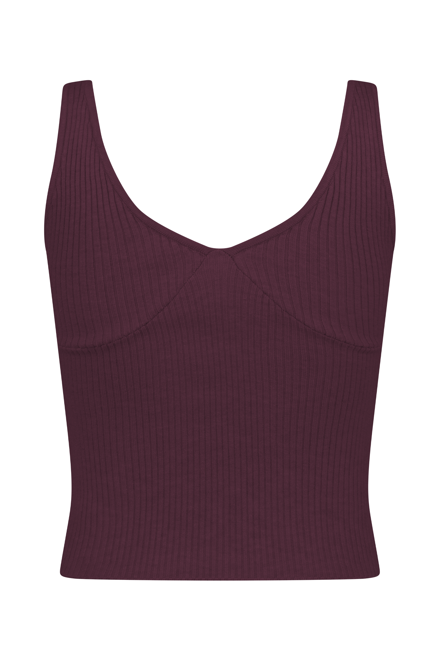Merlot Ribbed Knit Cami Top