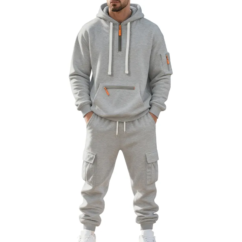 🔥Men's 8-Pack Hoodie & Cargo Pants Tracksuit Set - 8 Colors, Only $24