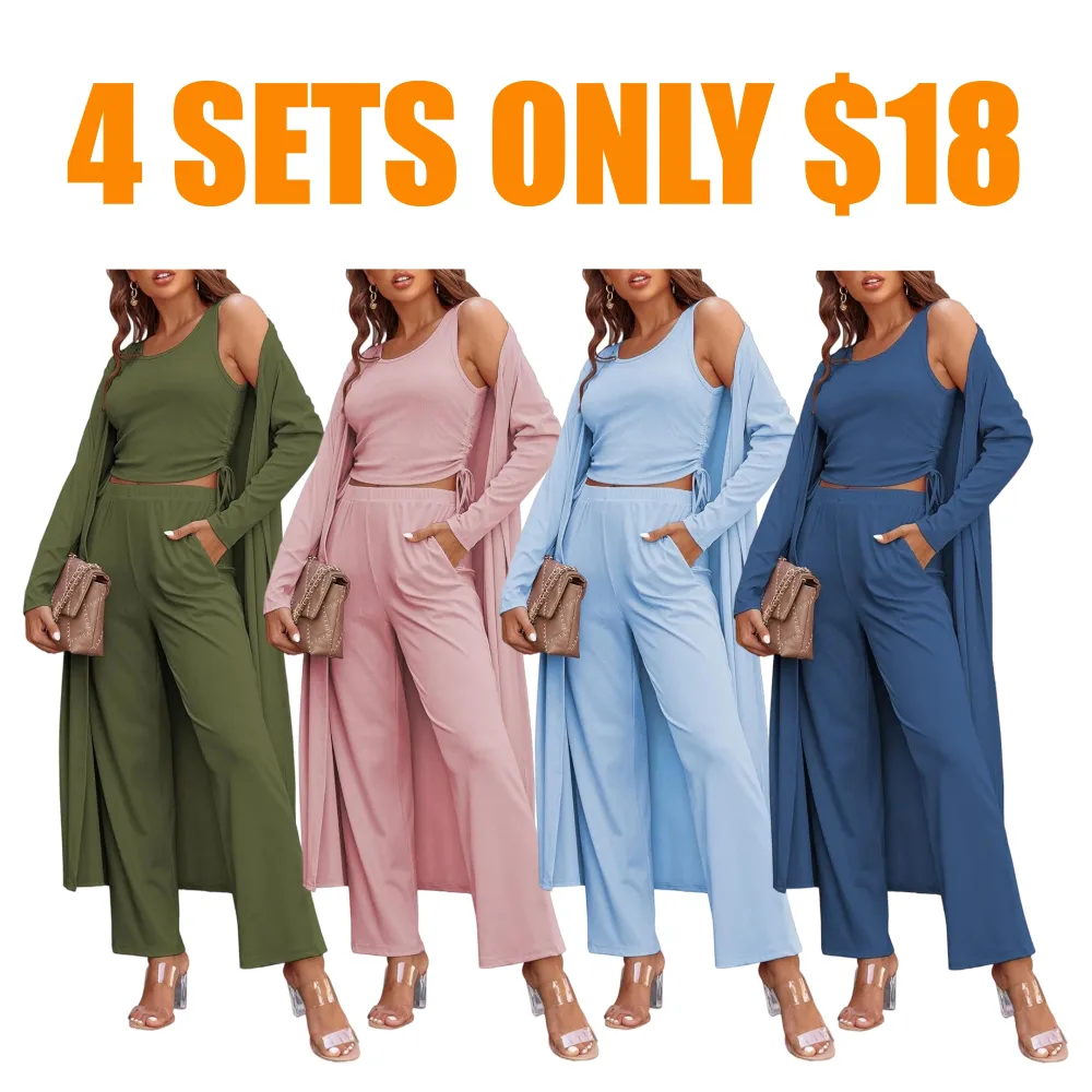 Cozy New Women's 3 Piece Knit Lounge Set