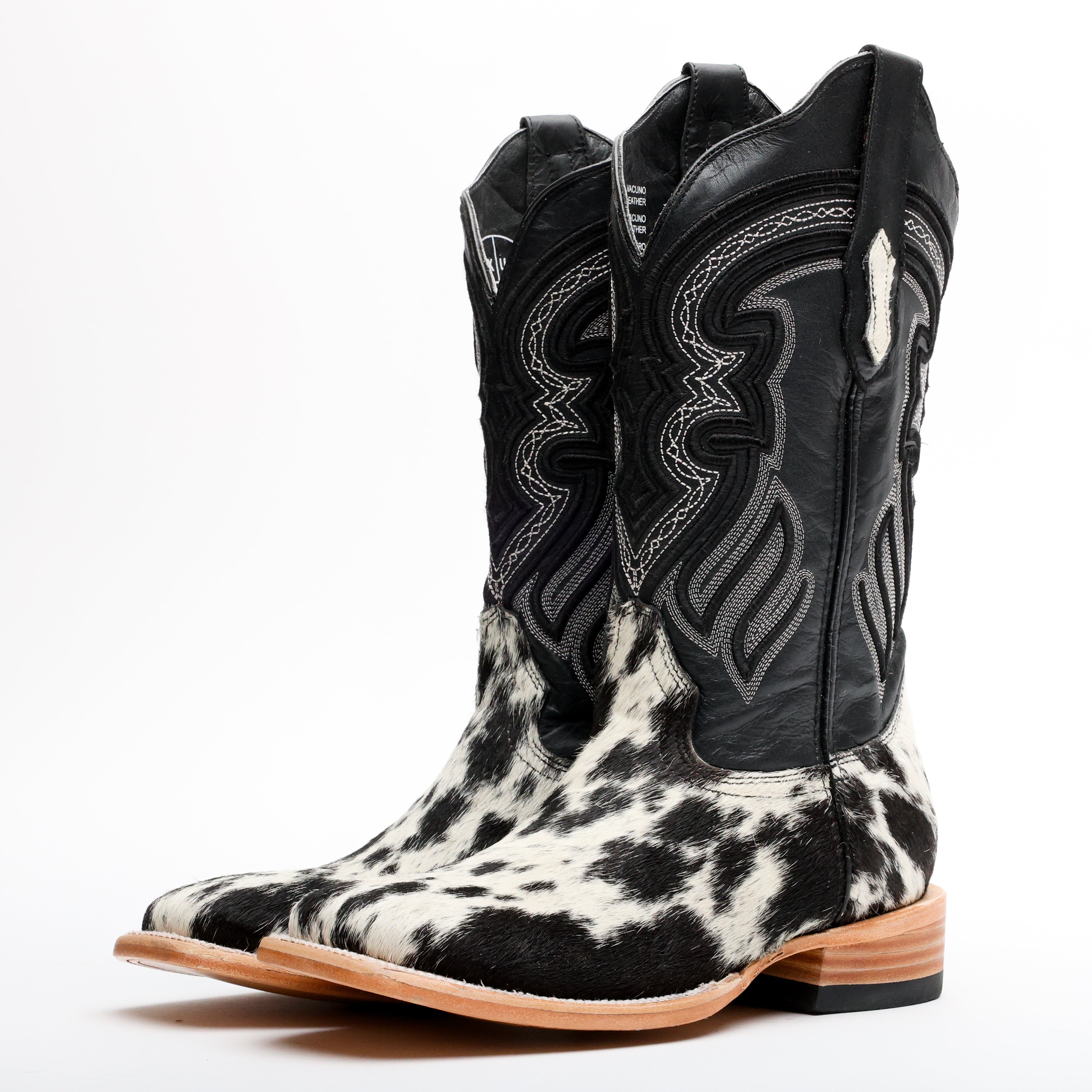 Genuine Cowhide Boots - Square Toe