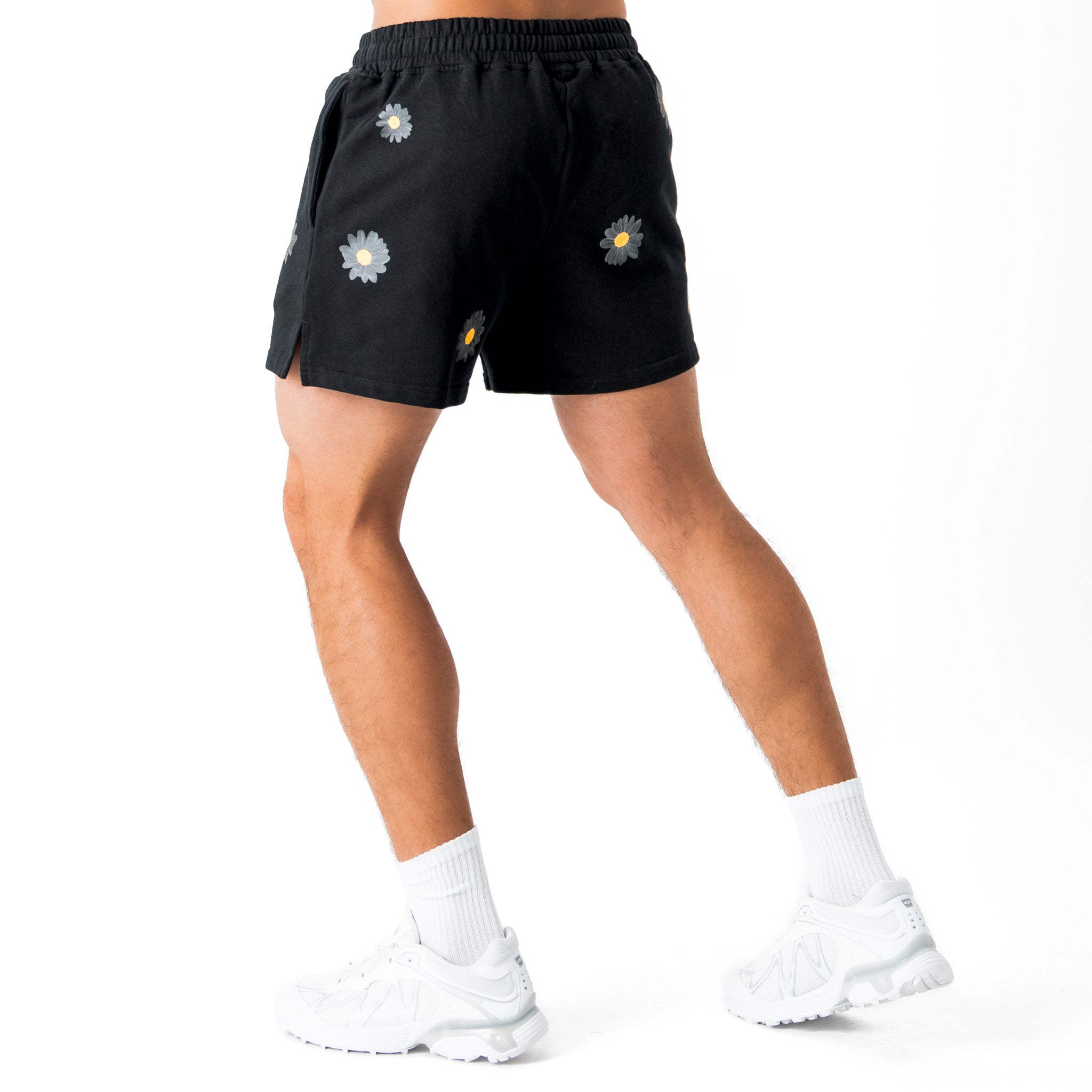 COTTON SHORTS (MID THIGH CUT) DAISY - BLACKOUT