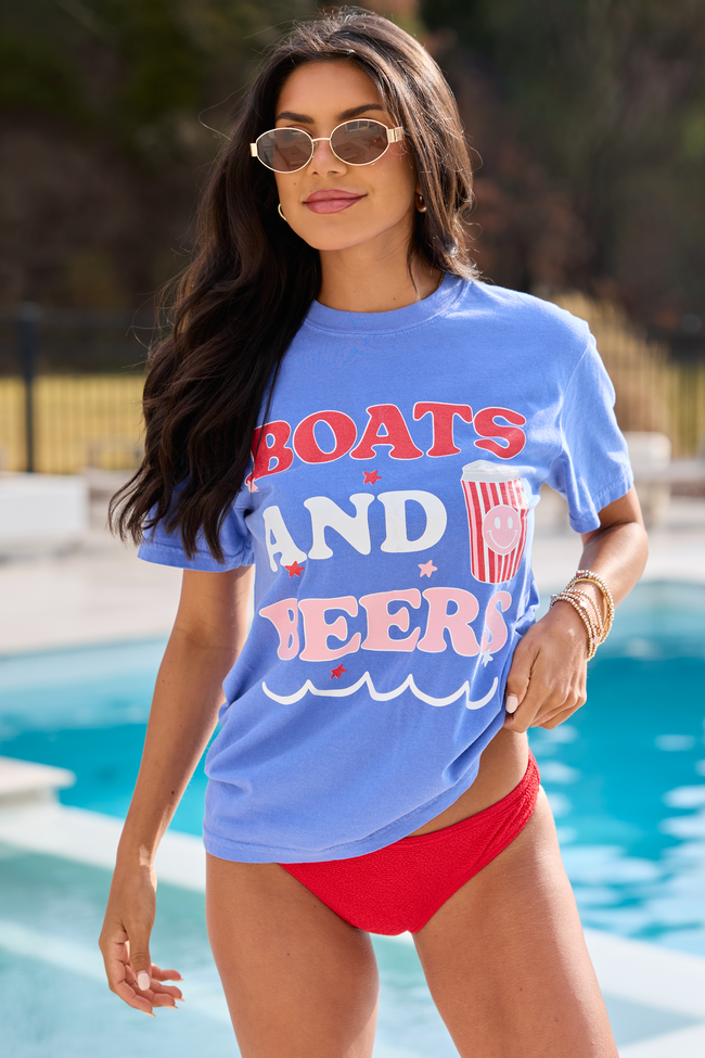 Boats And Beers Blue Graphic Tee