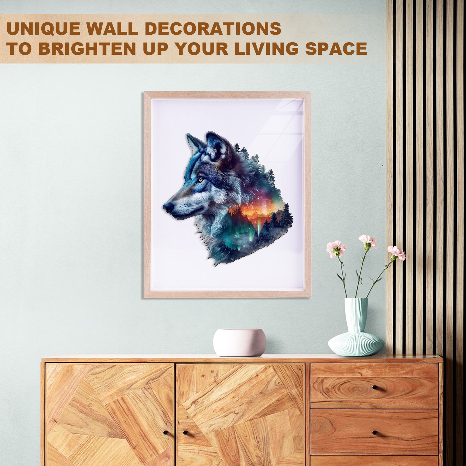 Aurora Wolf Wooden Jigsaw Puzzle