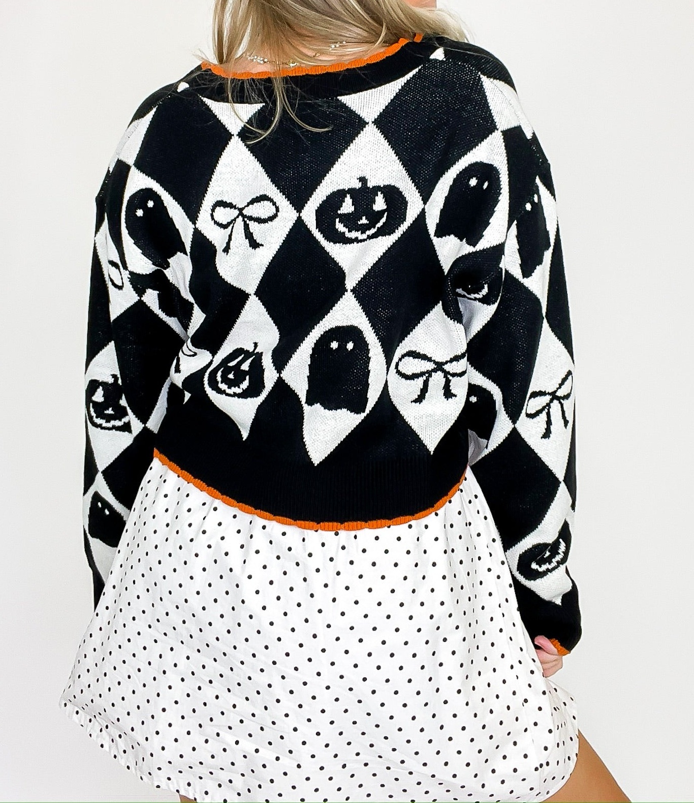 Ghoul Grid Argyle Knit Cardigan - FINAL SALE