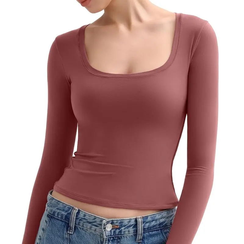 Women's Scoop Neck Long Sleeve Top