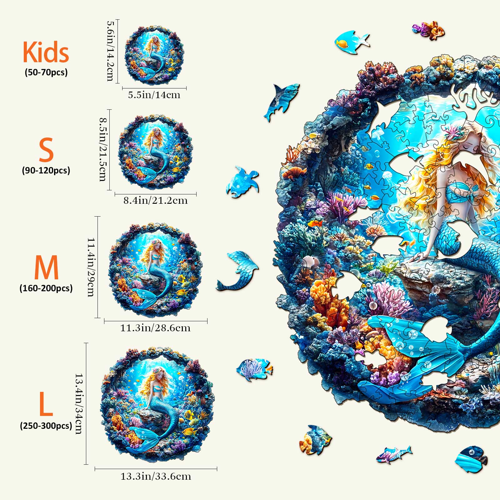 3D Mermaid Wooden Jigsaw Puzzle