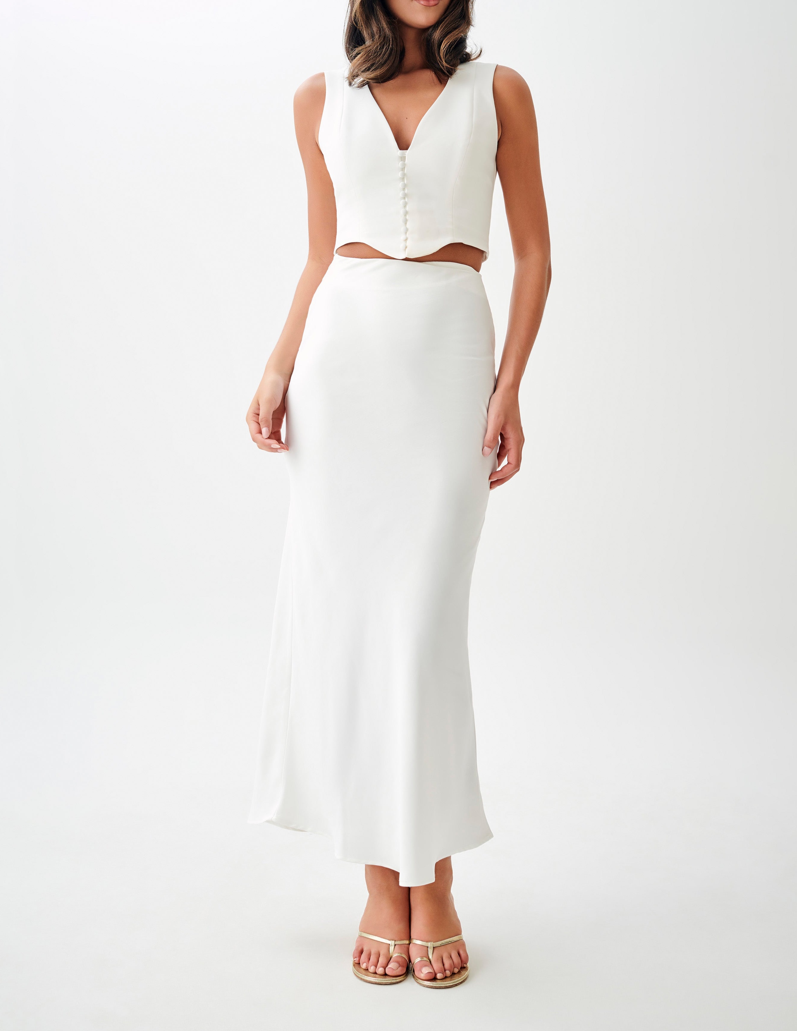 White Cotton Sleeveless Top