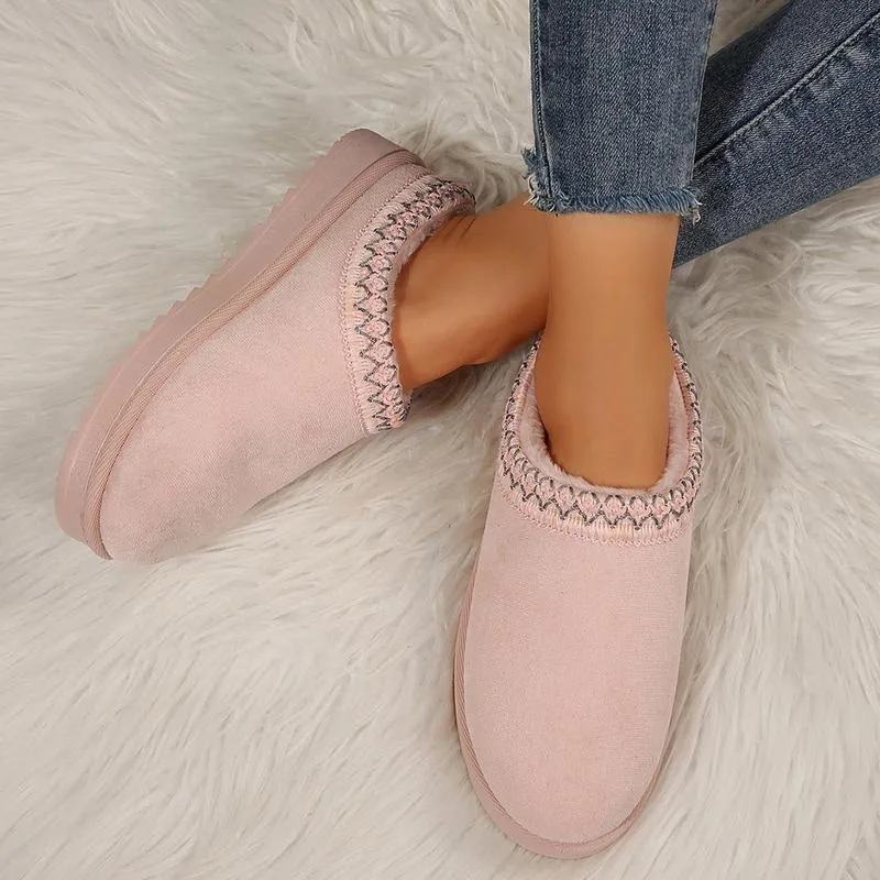 Women's Slipper Suede Leather Indoor/Outdoor Comfy Fleece Lined Short