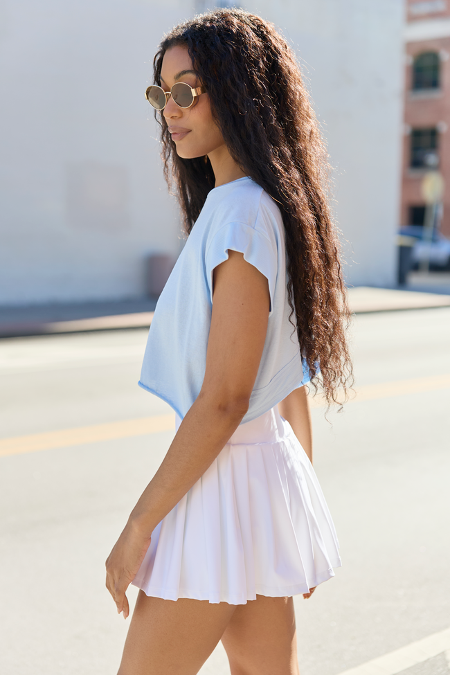 Momentum Blue Keyhole Back Tee