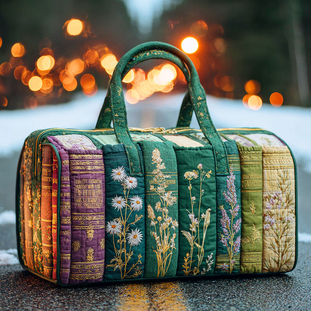 Wildflower Library Quilted Duffle Bag 🌿📚