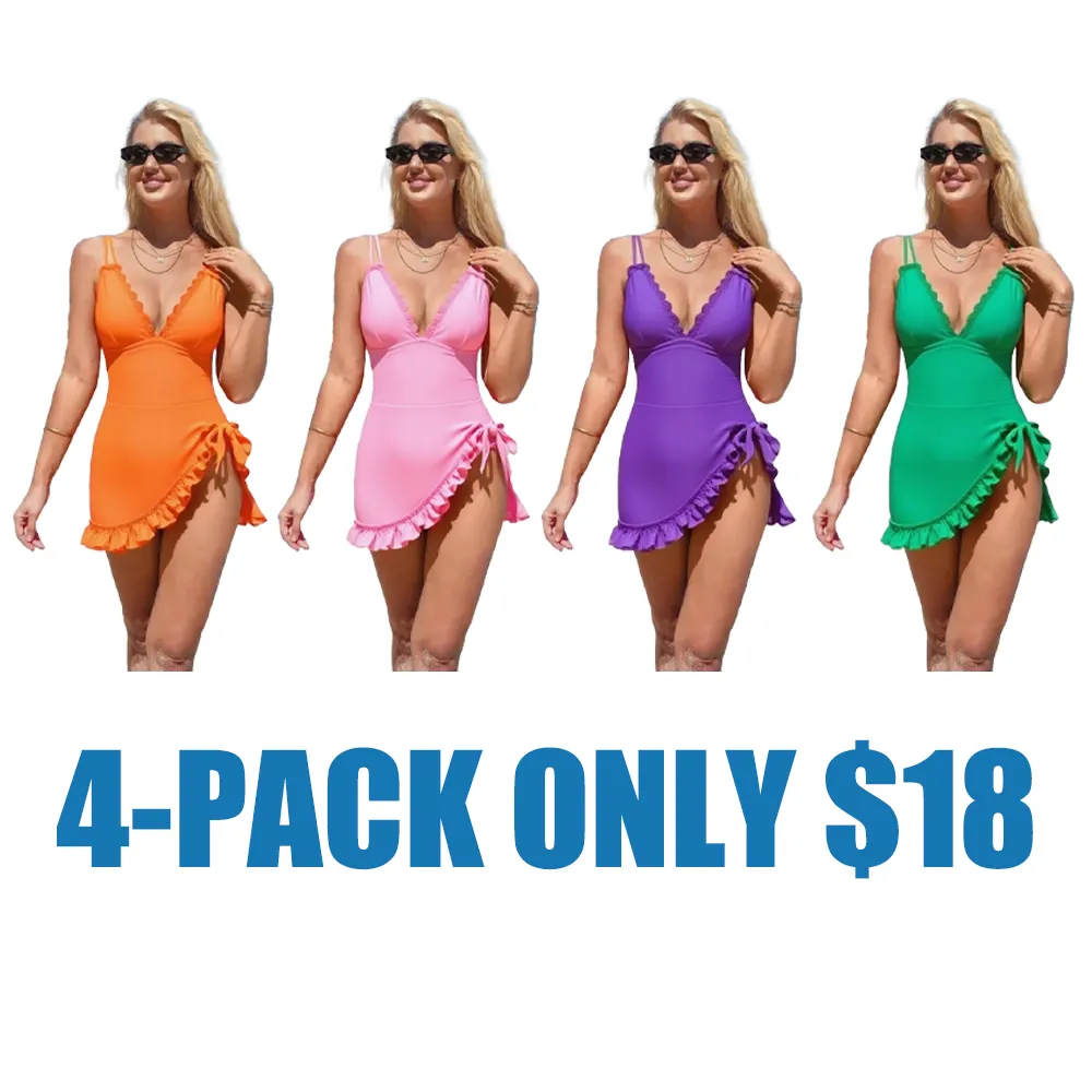 Women's one-piece swimming suit and skirt