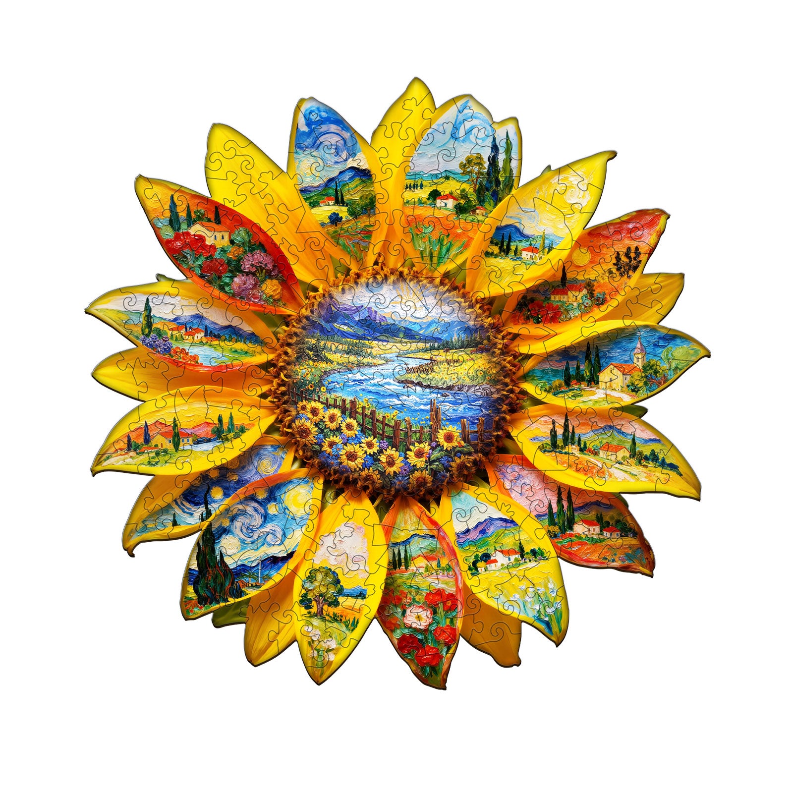 Oil on Sunflower Wooden Jigsaw Puzzle