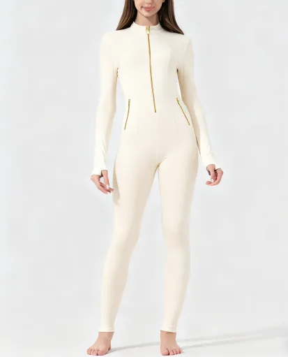 Women All-Season Zip Sports Yoga Jumpsuit
