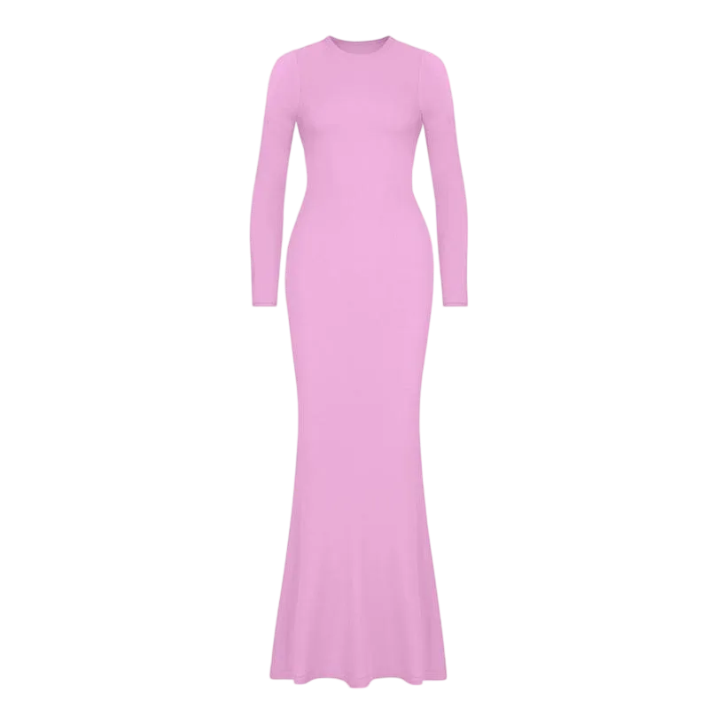 Women's Sexy Round Neck Mermaid Hem Long Home Dress