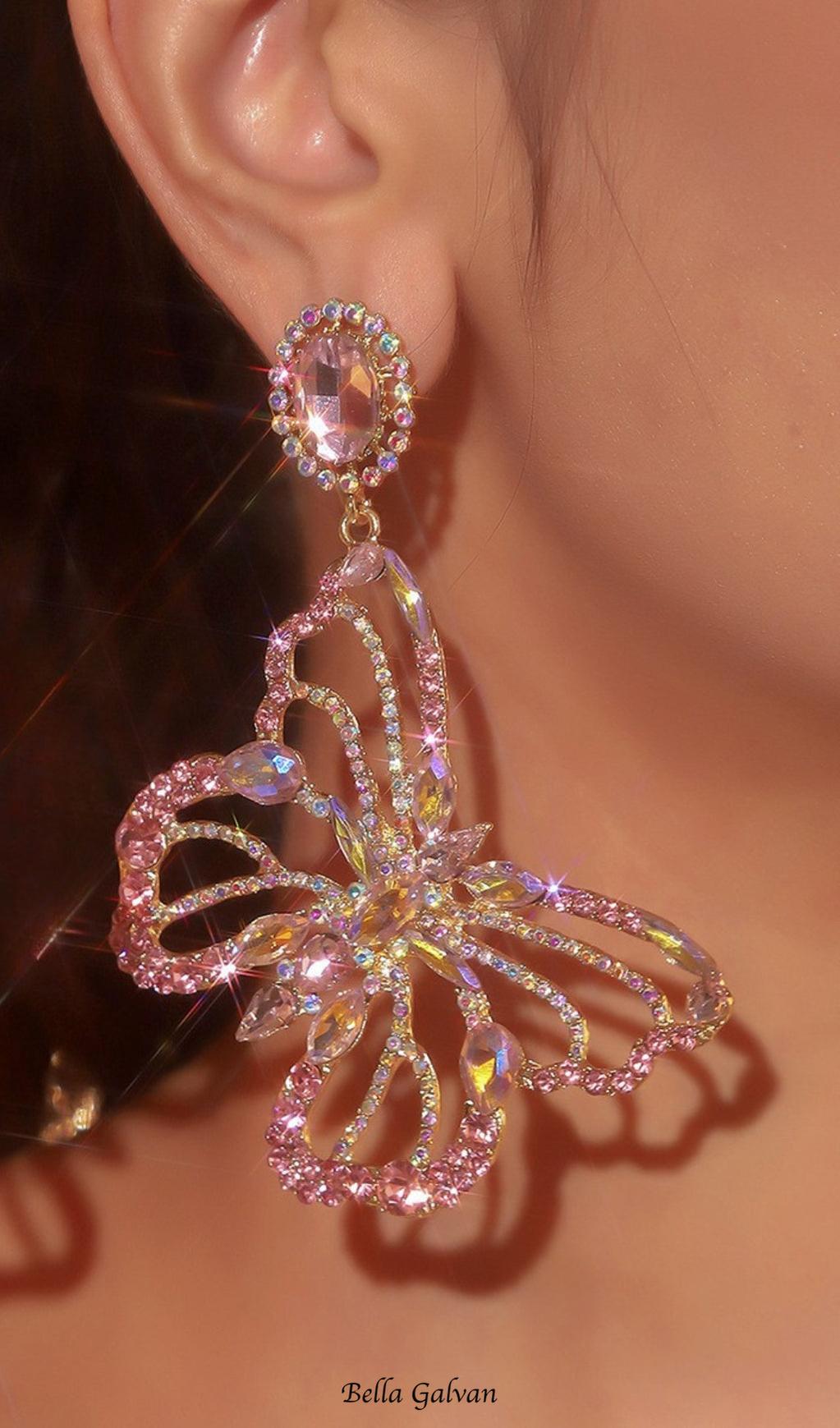 Dong Rhinestone Butterfly Earrings