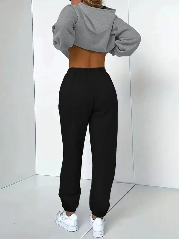 Women's Casual Hooded Sweatshirt Set