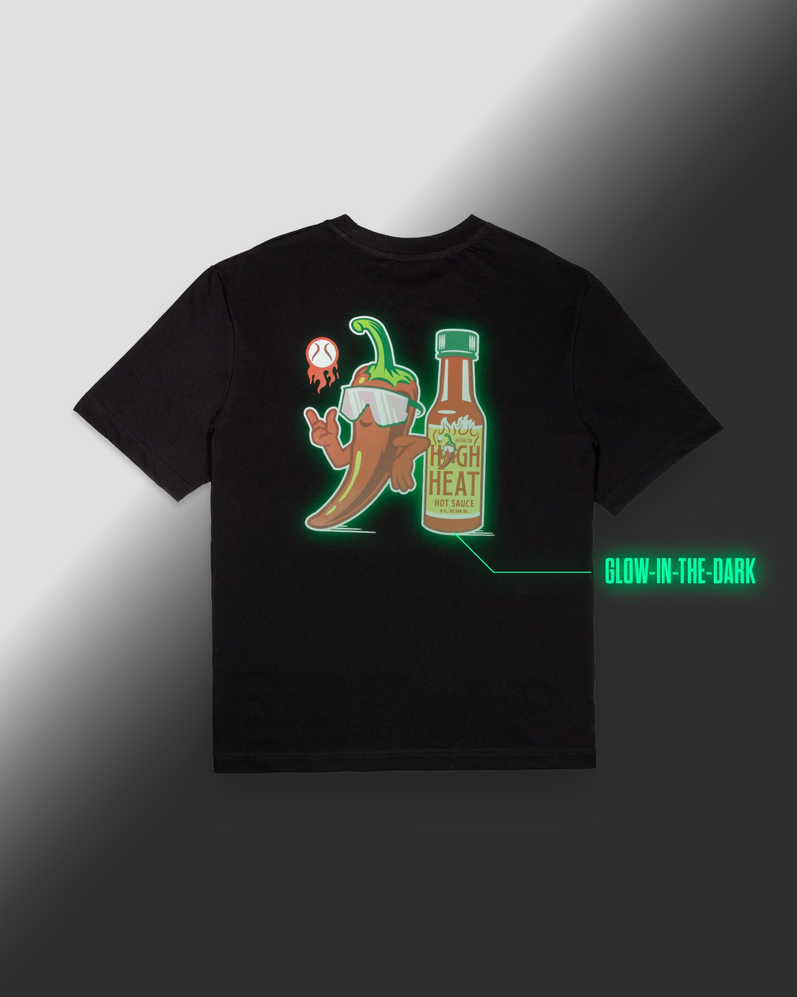 High Heat Hot Sauce Glow in the Dark T-Shirt (Black) - Youth