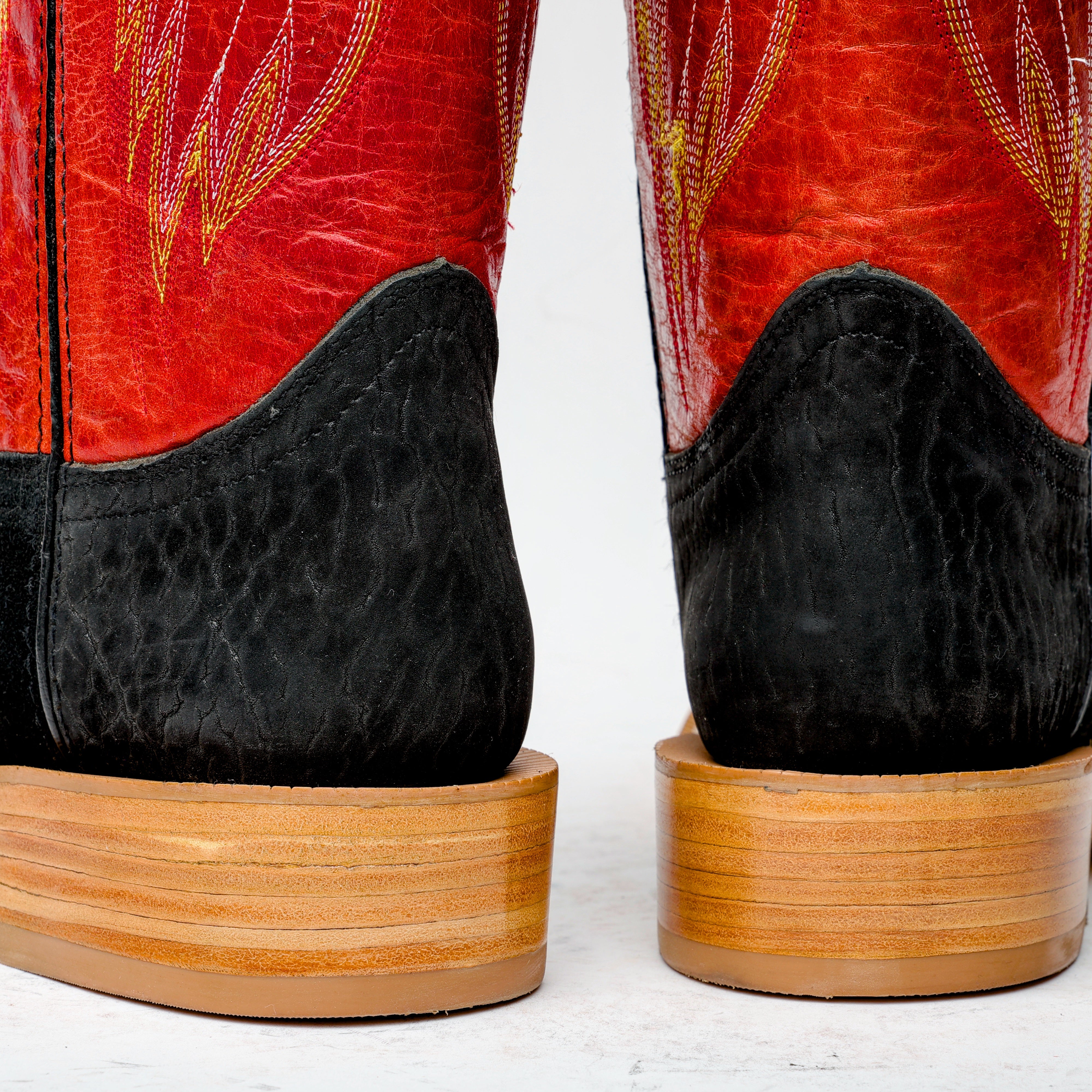 Black Rough-Out Boots - Square Toe