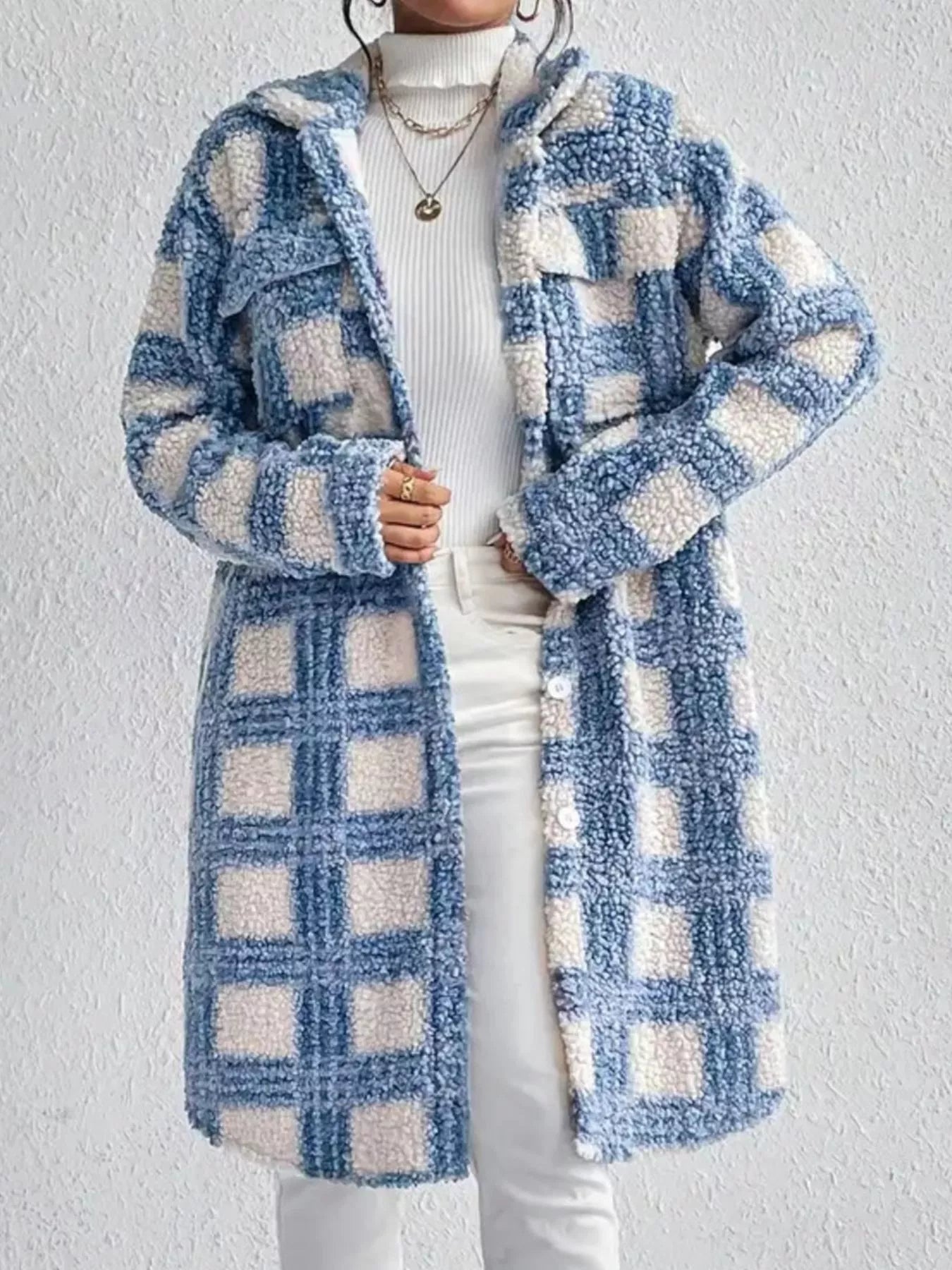 Plaid Fleece Coat - Stylish Warmth for Every Season