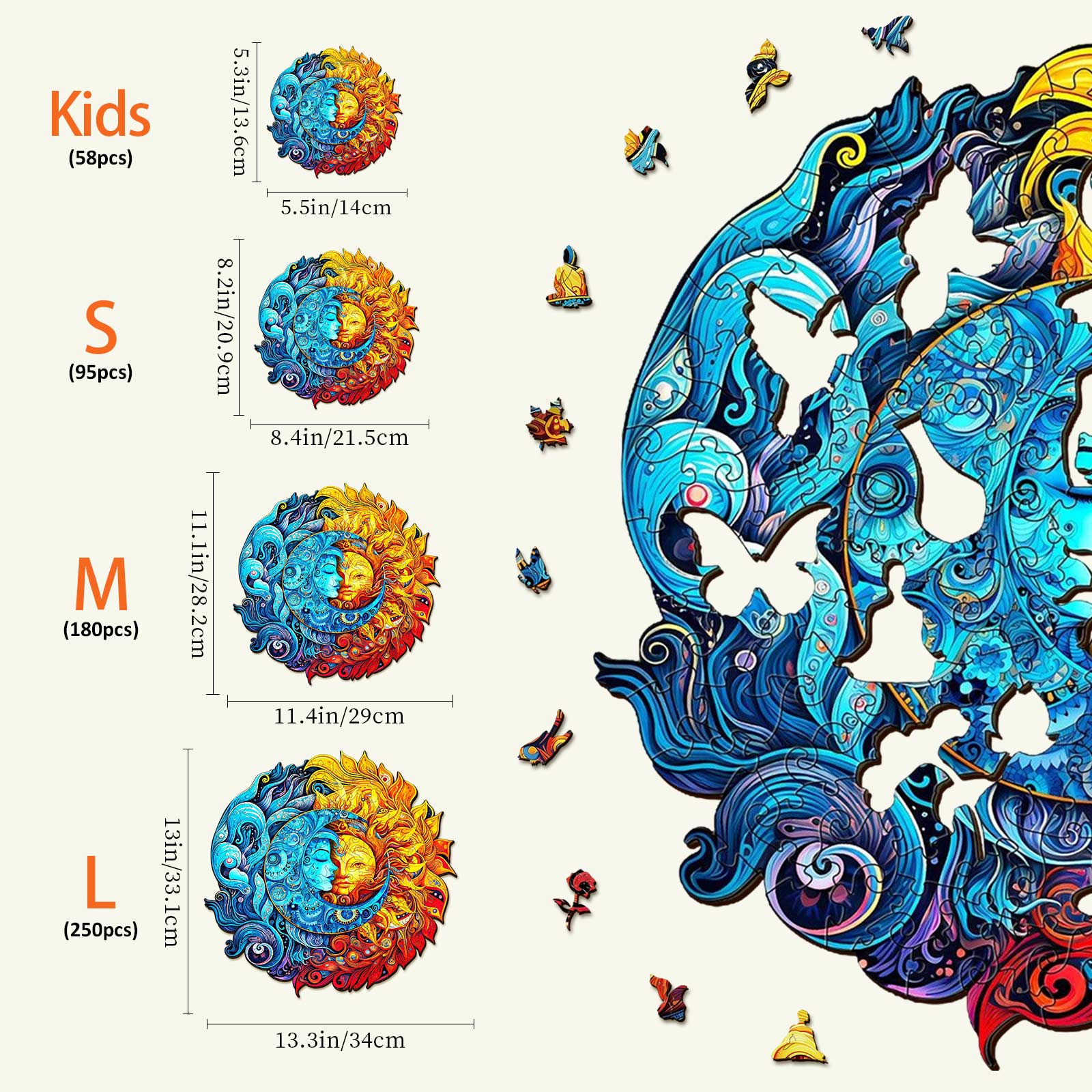 Sun And Moon Wooden Jigsaw Puzzle