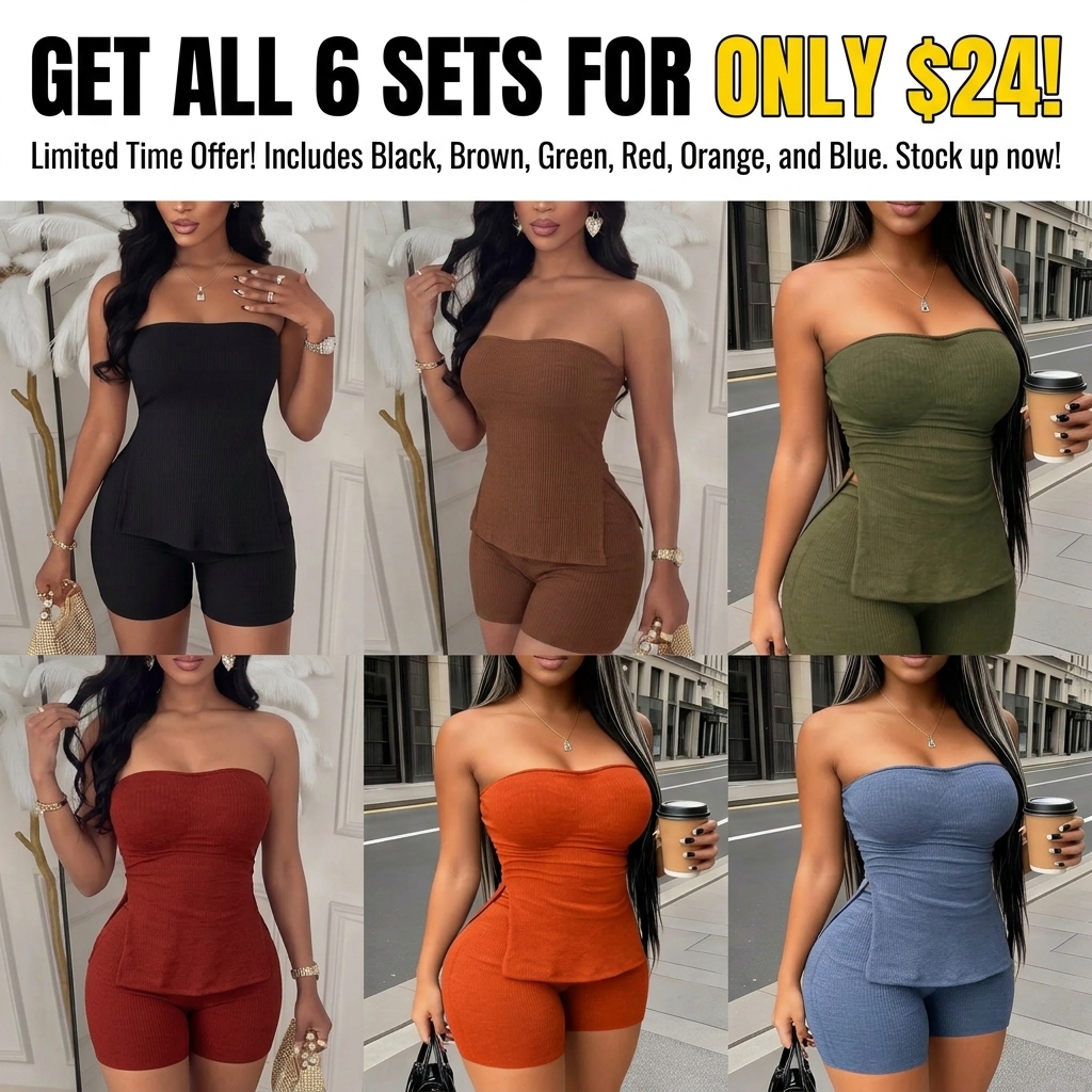 Women's Slim Fit Halter Top & Shorts Set