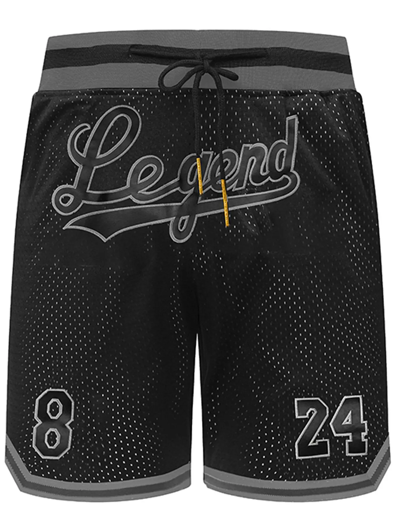 Men's Regular Fit Letter & Number Print Drawstring Waist Jersey Basketball Shorts