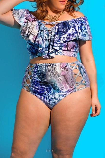 split high waist bikini swimsuit