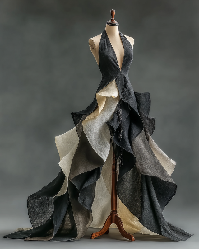 Women's vibrant spring/summer rainbow-colored dress6603